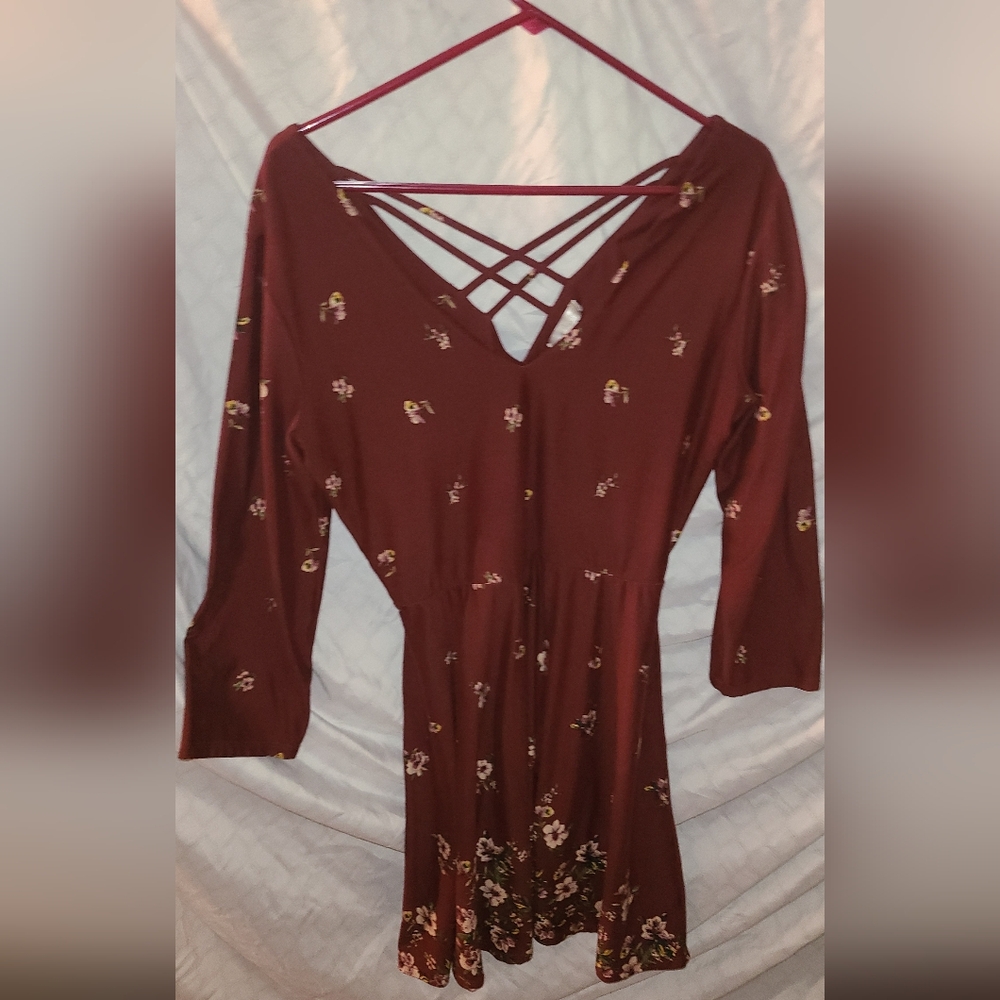 Nine Britton Burgandy dress, long sleeve size L
